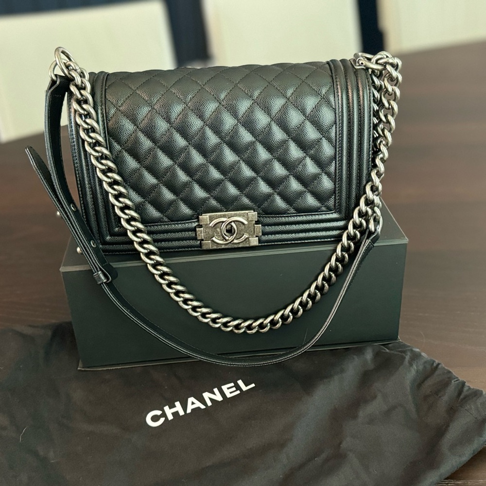 Chanel Boy Caviar Black Ruthenium